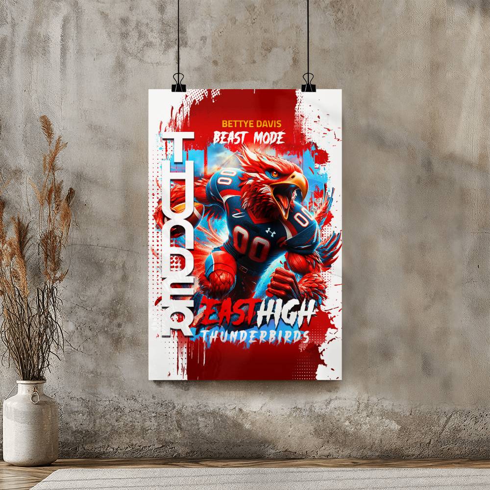 🦅 Electrify Your Space with the East High Thunderbirds Spirit Poster! ⚡🔥