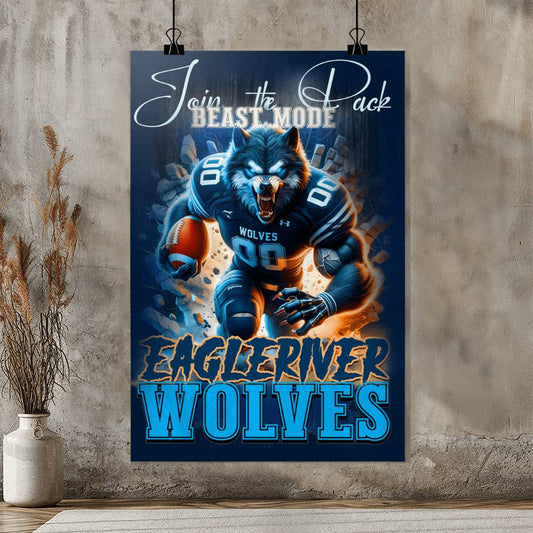 Eagle River Wolves Poster  Bold Spirit for Every Wall